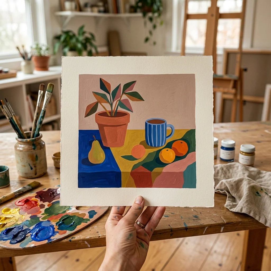 Gvašová ilustrácia schne