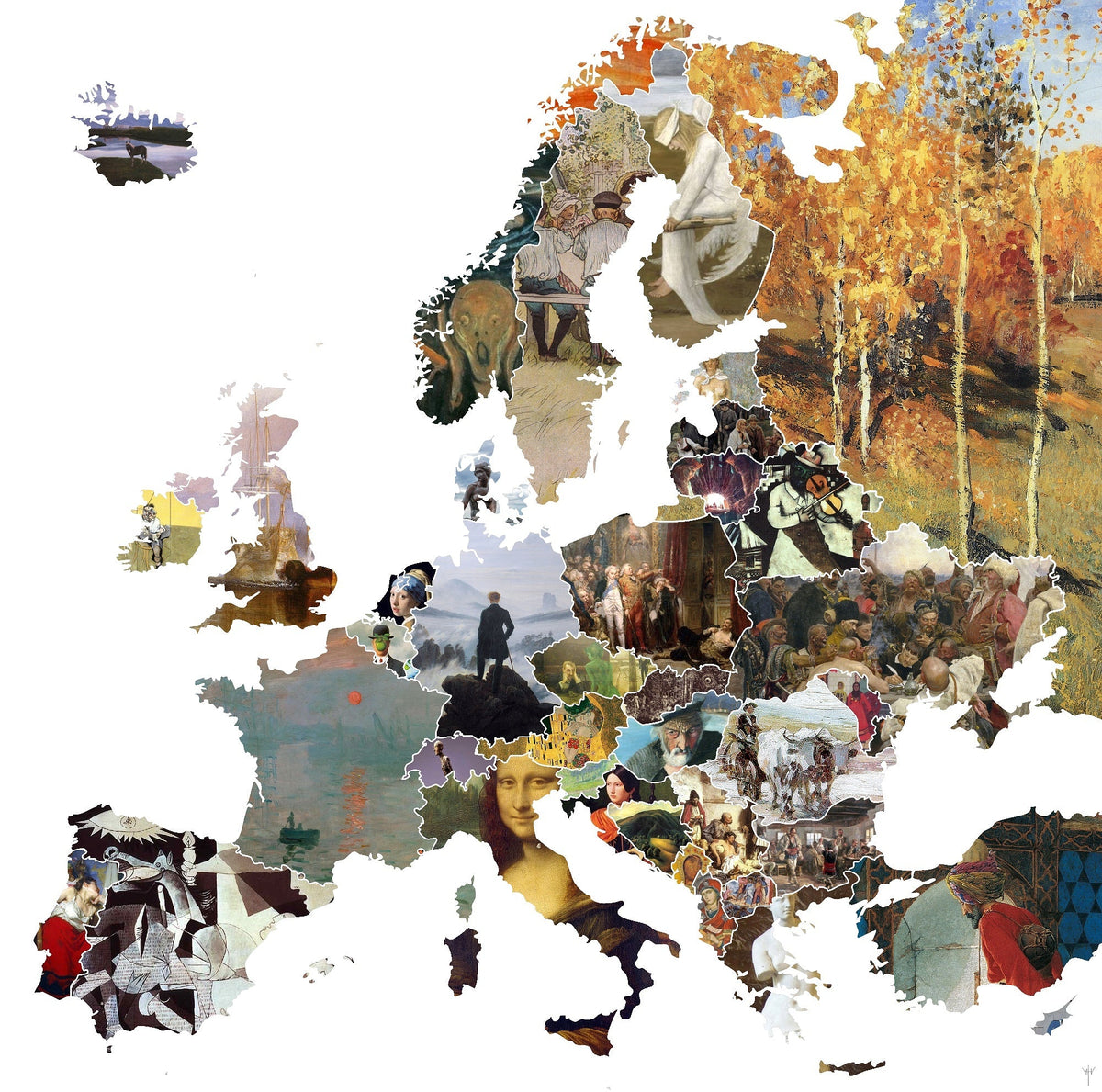 Umelecká mapa Európy. Vieš, aký umelec znázorňuje Slovensko?