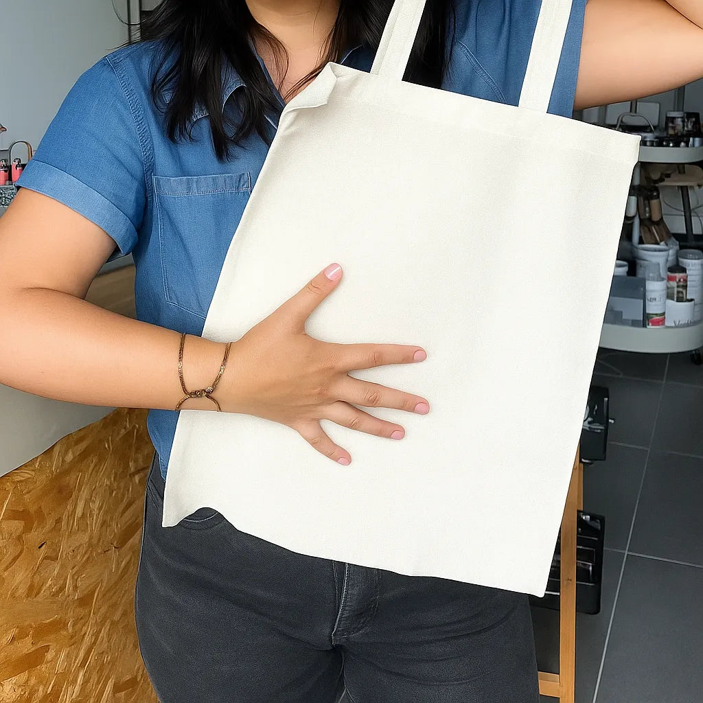 Selbstgemachte Batik-Tasche mit farbenfrohen Mustern