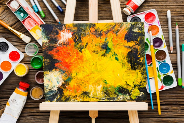 Combinazione di colori a olio e acrilici — colori mescolati sulla tavolozza