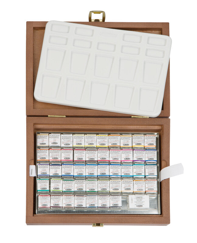Drevený akvarelový box Schmincke HORADAM, 48 x 1/2 panvičky