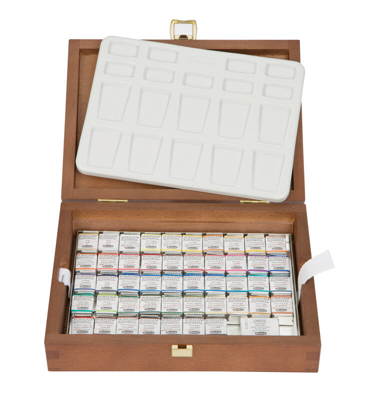 Drevený akvarelový box Schmincke HORADAM, 48 x 1/2 panvičky