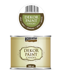 Dekoračná kriedová farba Chalky Pentart 500 ml – olive