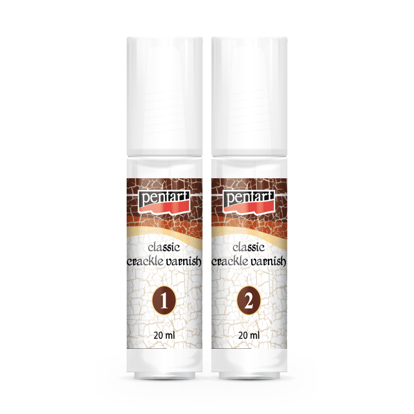 Krakelovací lak Pentart klasický, dvojkrokový, 20 ml sada