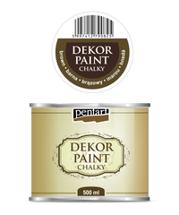 Dekoračná kriedová farba Chalky Pentart 500 ml – brown
