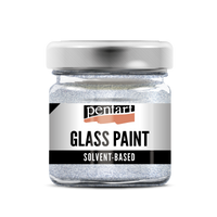 Farba na sklo PENTART 30 ml – trblietavá strieborná