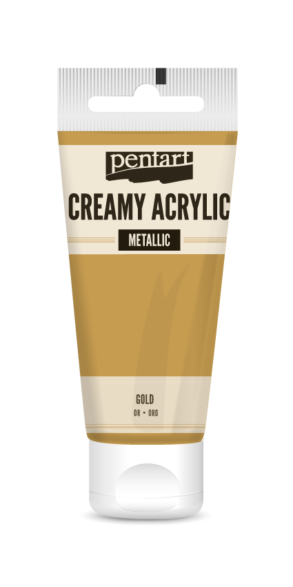 creamy acrylic metallic 60 ml – zlatá