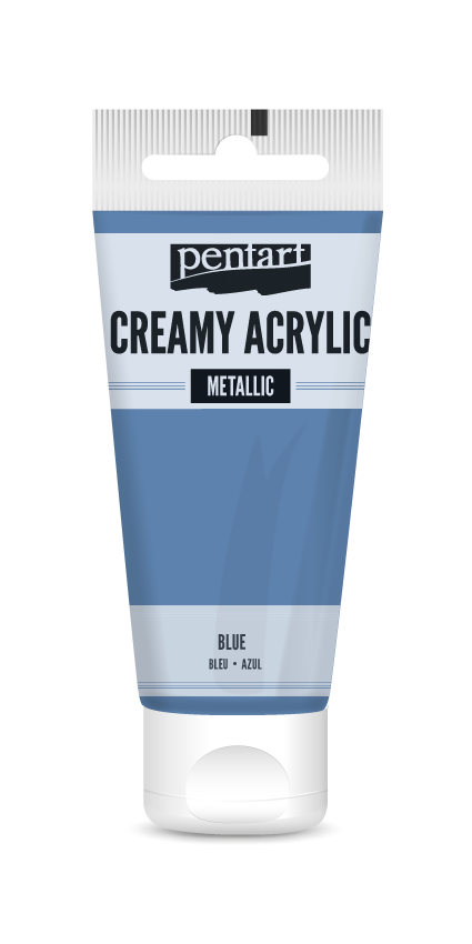 creamy acrylic metallic 60 ml – modrá
