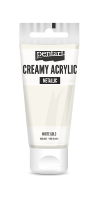 creamy acrylic metallic 60 ml – biele zlato