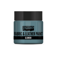glamour fabric & leather paint 50 ml – strieborno-tyrkysová