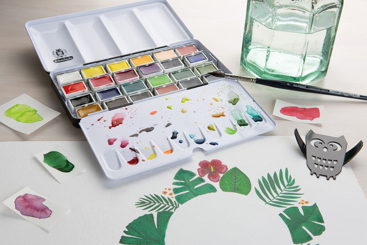 Schmincke AKADEMIE Aquarell prázdna kovová kazeta na akvarel, 24 x celá panvička