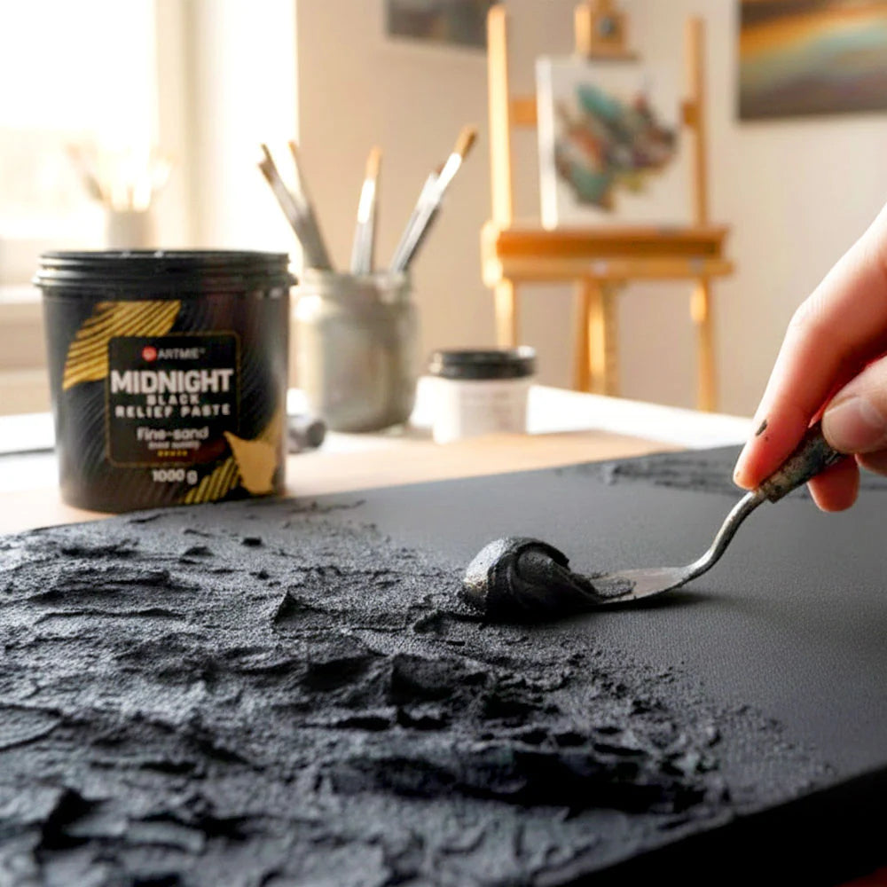 3D čierna reliéfna pasta ARTMIE Midnight | rôzne gramáže