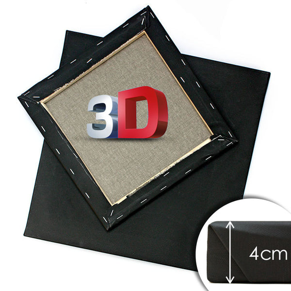 3D Čierne maliarske plátno na ráme PROFI | rôzne rozmery — obrázok 1