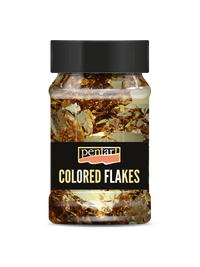 Metalické fóliové vločky Pentart 100 ml – baroque gold