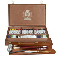 Schmincke MUSSINI drevený box s farbami 15 x 35 ml a bielou 150 ml