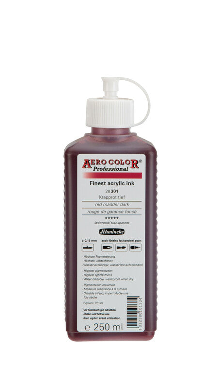 Akrylový atrament Schmincke AERO COLOR Professional 250 ml – 301 Kraplak tmavý