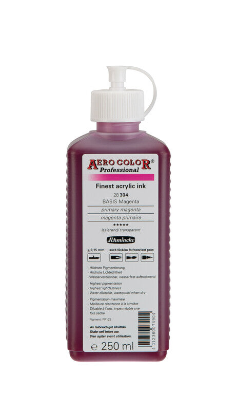 Akrylový atrament Schmincke AERO COLOR Professional 250 ml – 304 Primárna magenta