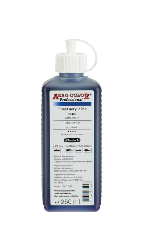 Akrylový atrament Schmincke AERO COLOR Professional 250 ml – 402 Ultramarín