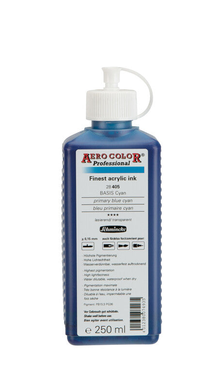 Akrylový atrament Schmincke AERO COLOR Professional 250 ml – 405 Primárna modrá cyan