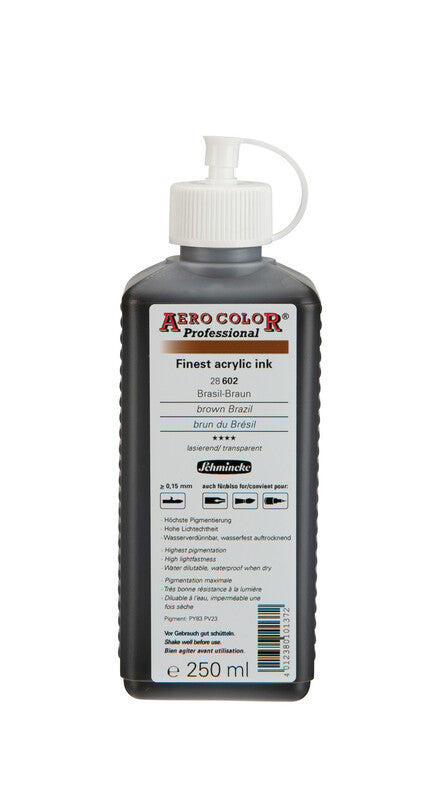 Akrylový atrament Schmincke AERO COLOR Professional 250 ml – 602 Hnedá Brazília