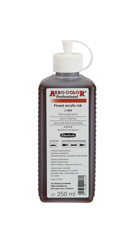 Akrylový atrament Schmincke AERO COLOR Professional 250 ml – 604 Pálená siena