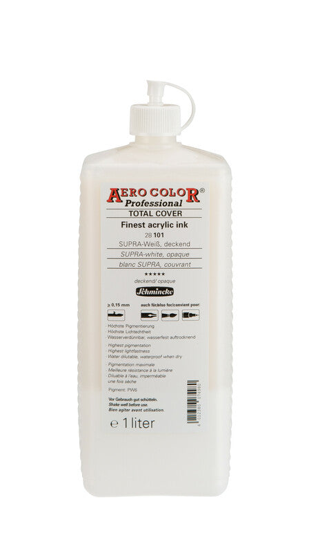 Akrylový atrament Schmincke AERO COLOR Professional 1 l – 101 SUPRA biela, krycia