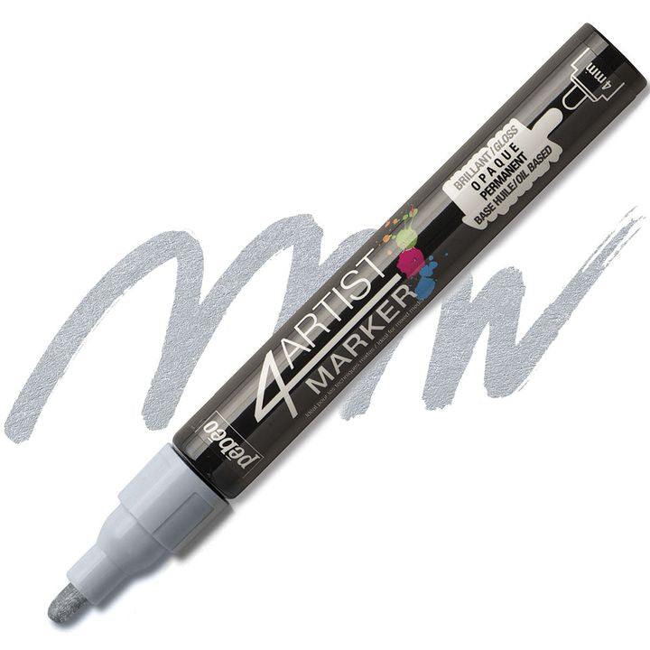 4ARTIST MARKER Pébéo na olejovej báze 4mm – strieborná