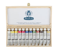 Drevený set kvašových farieb Schmincke Calligraphy Gouache, 12 x 20 ml