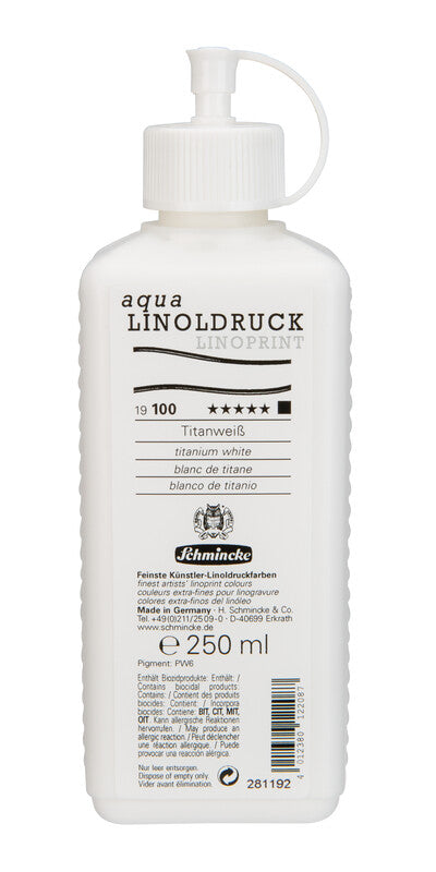 Farba na linoryt Schmincke aqua-LINOPRINT 250 ml – 100 Titánová biela