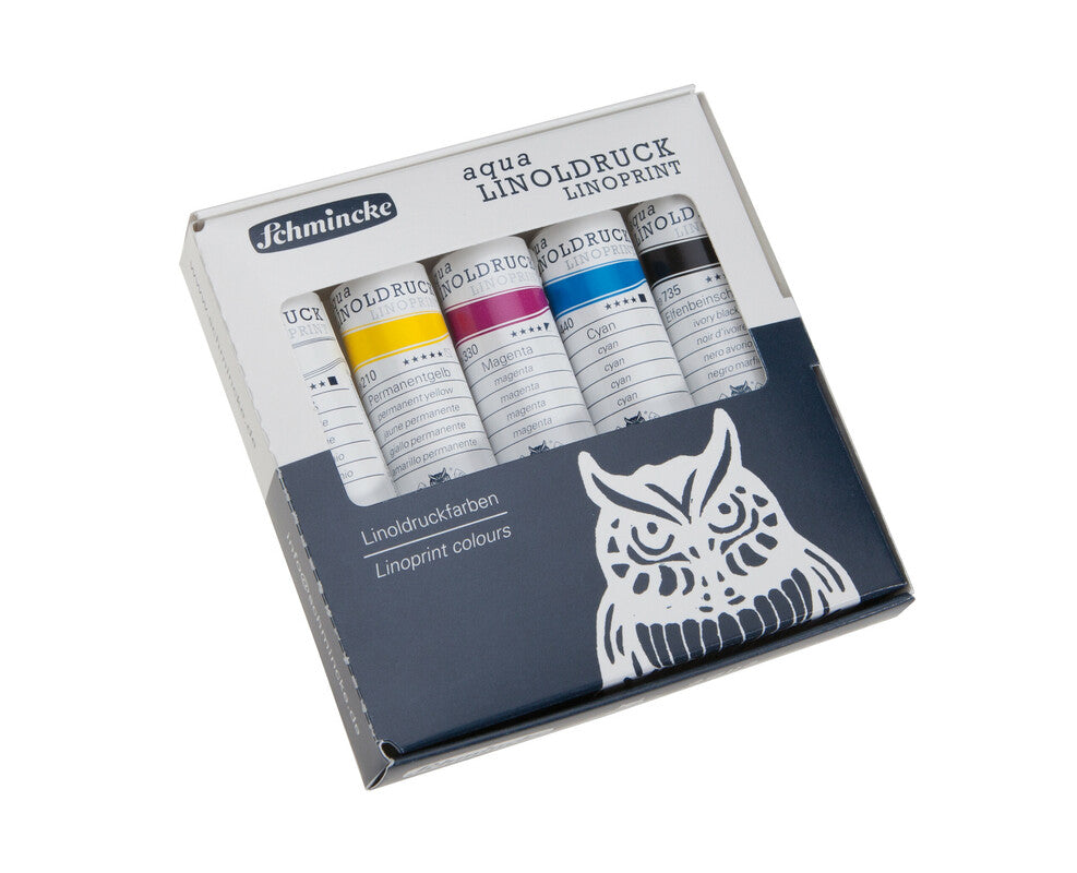 Sada linorytových farieb Schmincke aqua-LINOPRINT, 5 x 20 ml