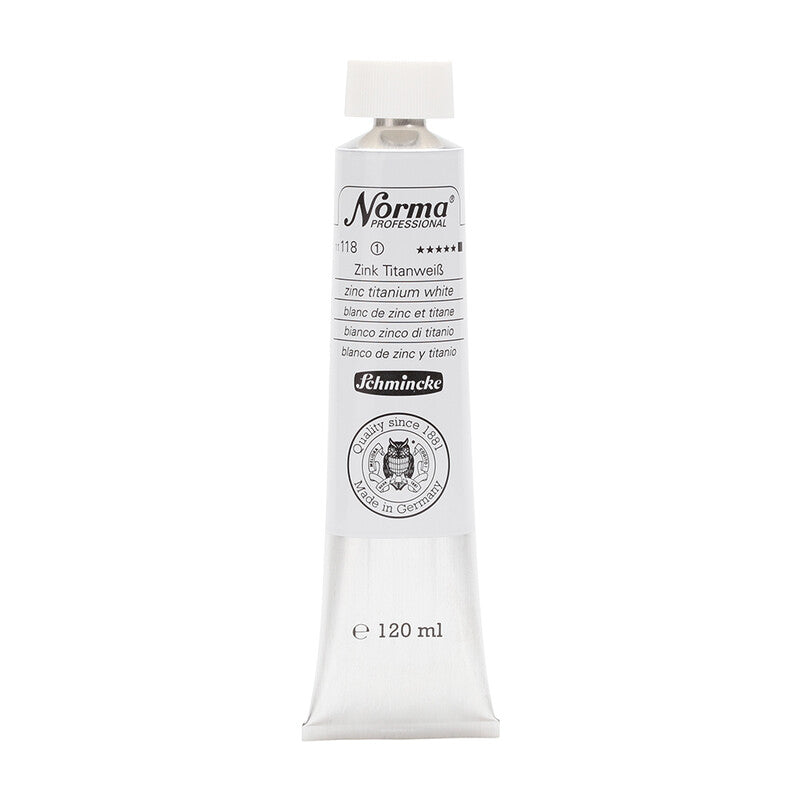 Olejové farby Schmincke Norma Professional 120 ml – 118 Zinkovo-titánová biela