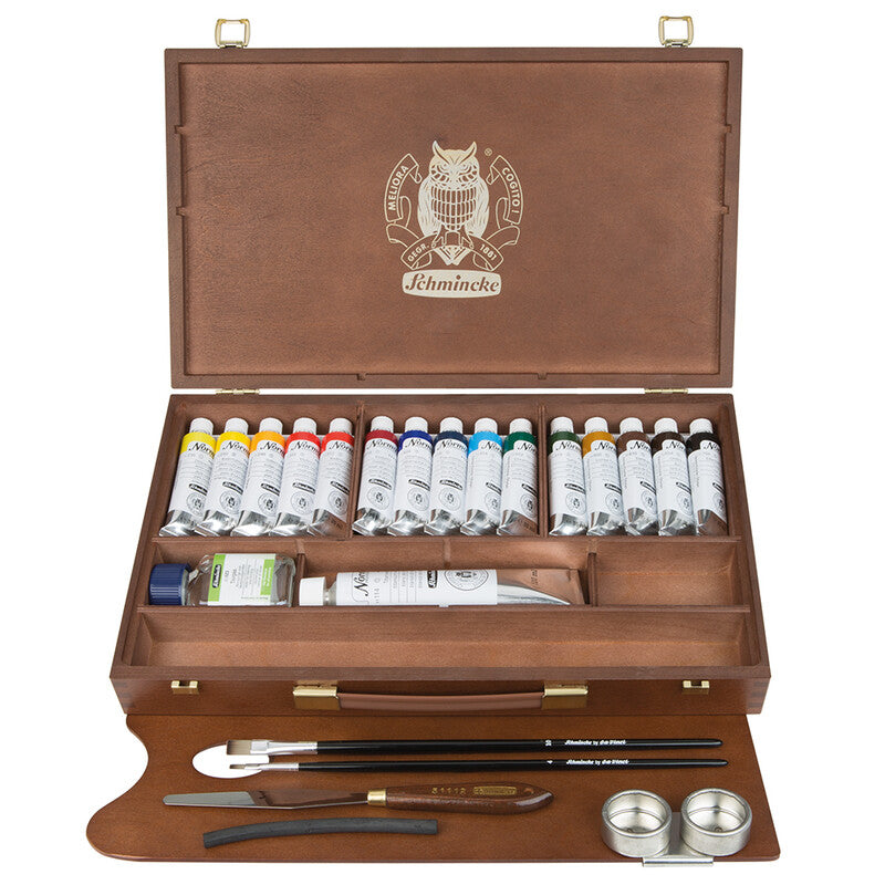 Drevený box Schmincke NORMA Professional, 15 x 35 ml + biela 120 ml