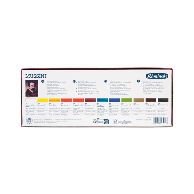 Schmincke MUSSINI kartónový set, 12 x 15 ml
