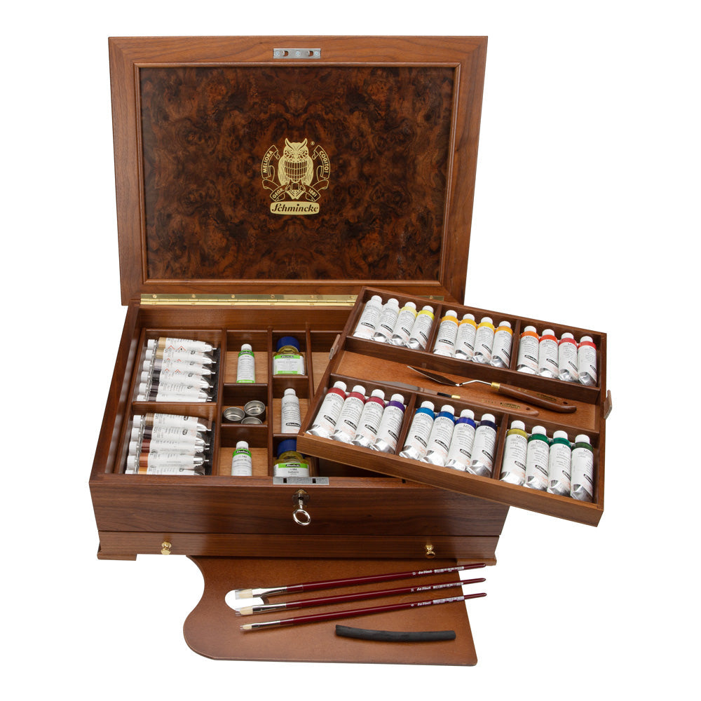 Drevený box Schmincke MUSSINI, 37 x 35 ml + príslušenstvo