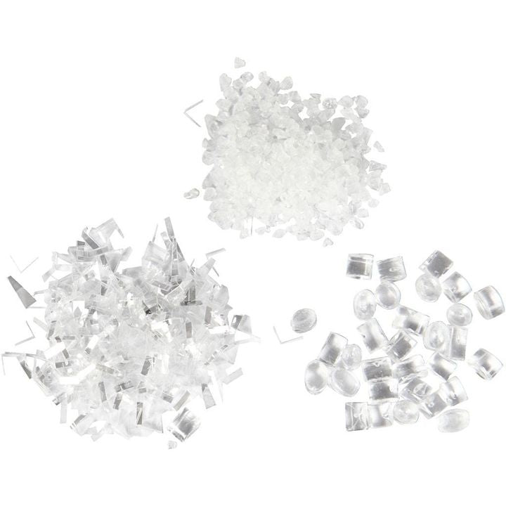 Biele glitre - sada 3 ks