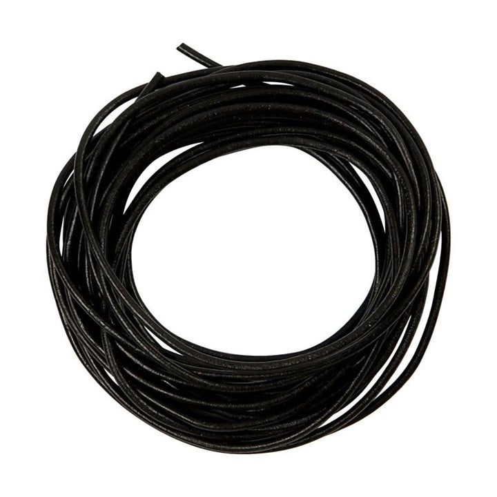 Čierna kožená šnúrka 2 mm x 4 m