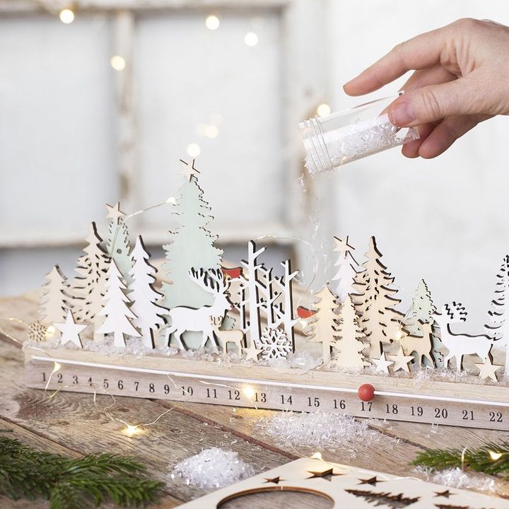 Drevený adventný kalendár - odpočítavanie 40 cm