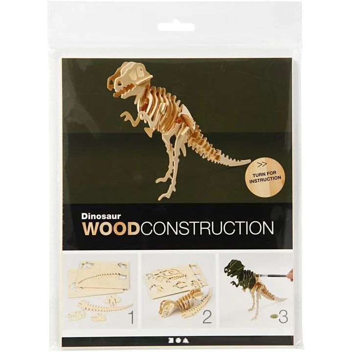 3D drevený model dinosaurus