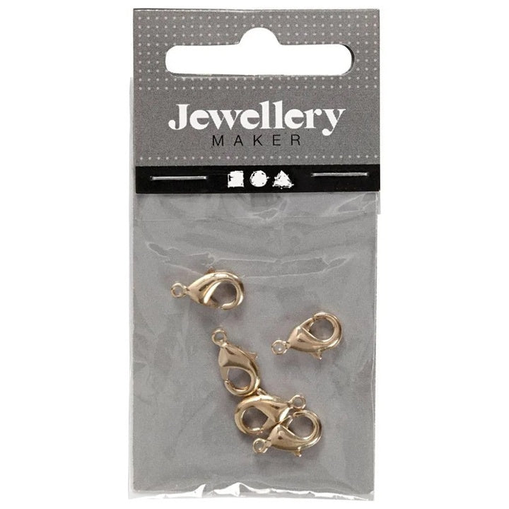Karabínky na šperky, 10,1 mm, zlaté, 5 ks
