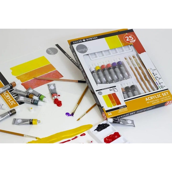 Akrylová sada Daler Rowney s príslušenstvom 25 ks