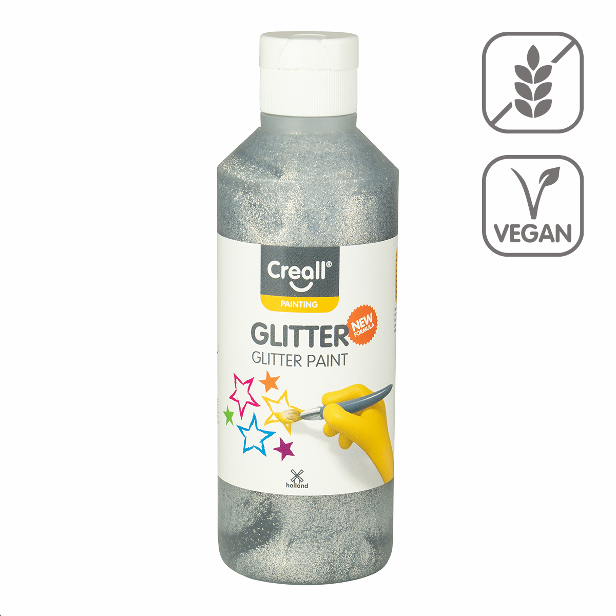 Trblietavá farba Creall Glitter 250 ml - strieborná