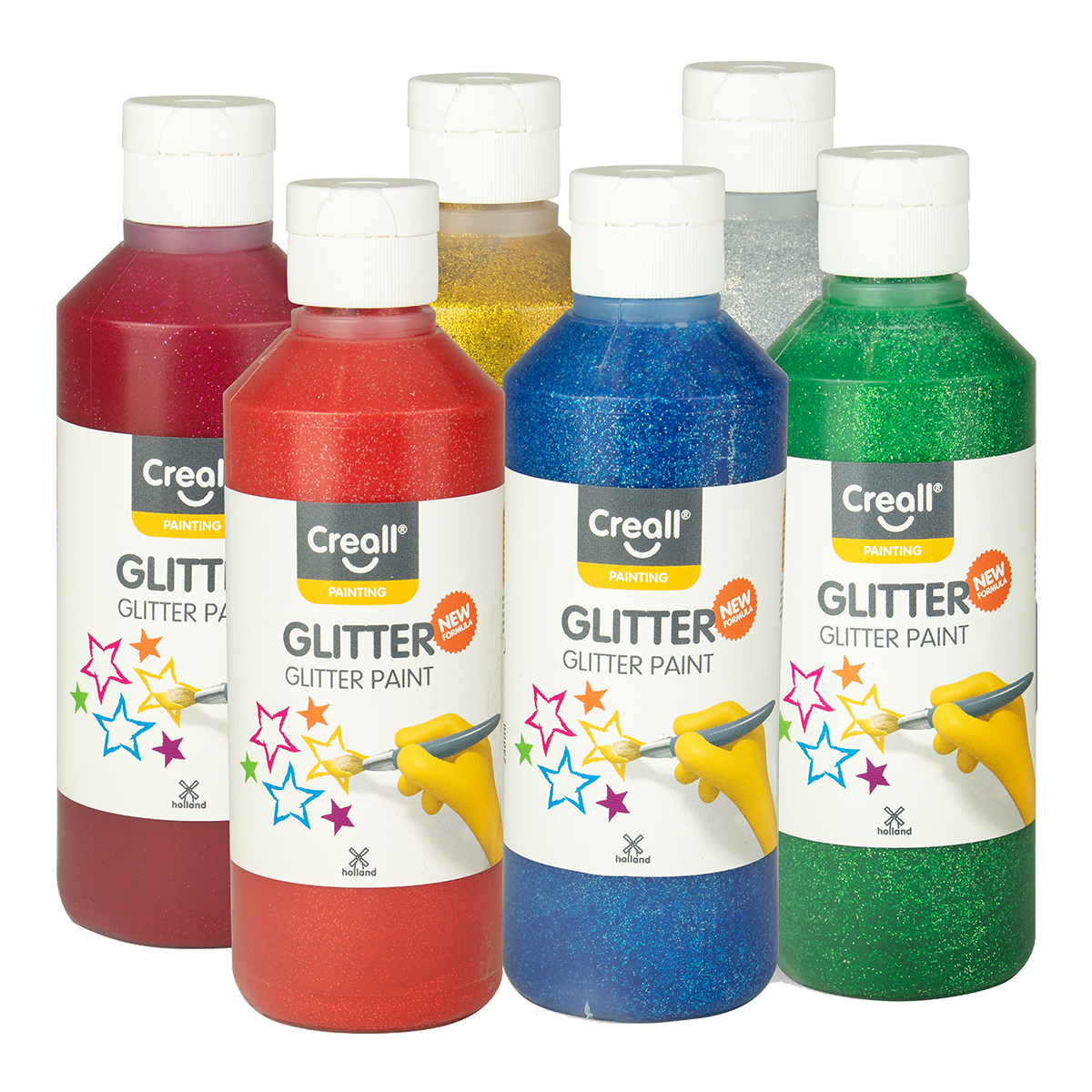 Creall súprava farieb Glitter – 6 × 250 ml, mix farieb