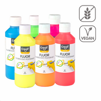 Creall súprava temperových farieb Fluor, 6 × 250 ml, mix farieb