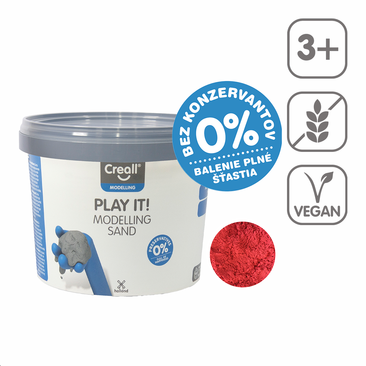 Modelovací piesok Creall Play it! 750 g v tégliku – červený