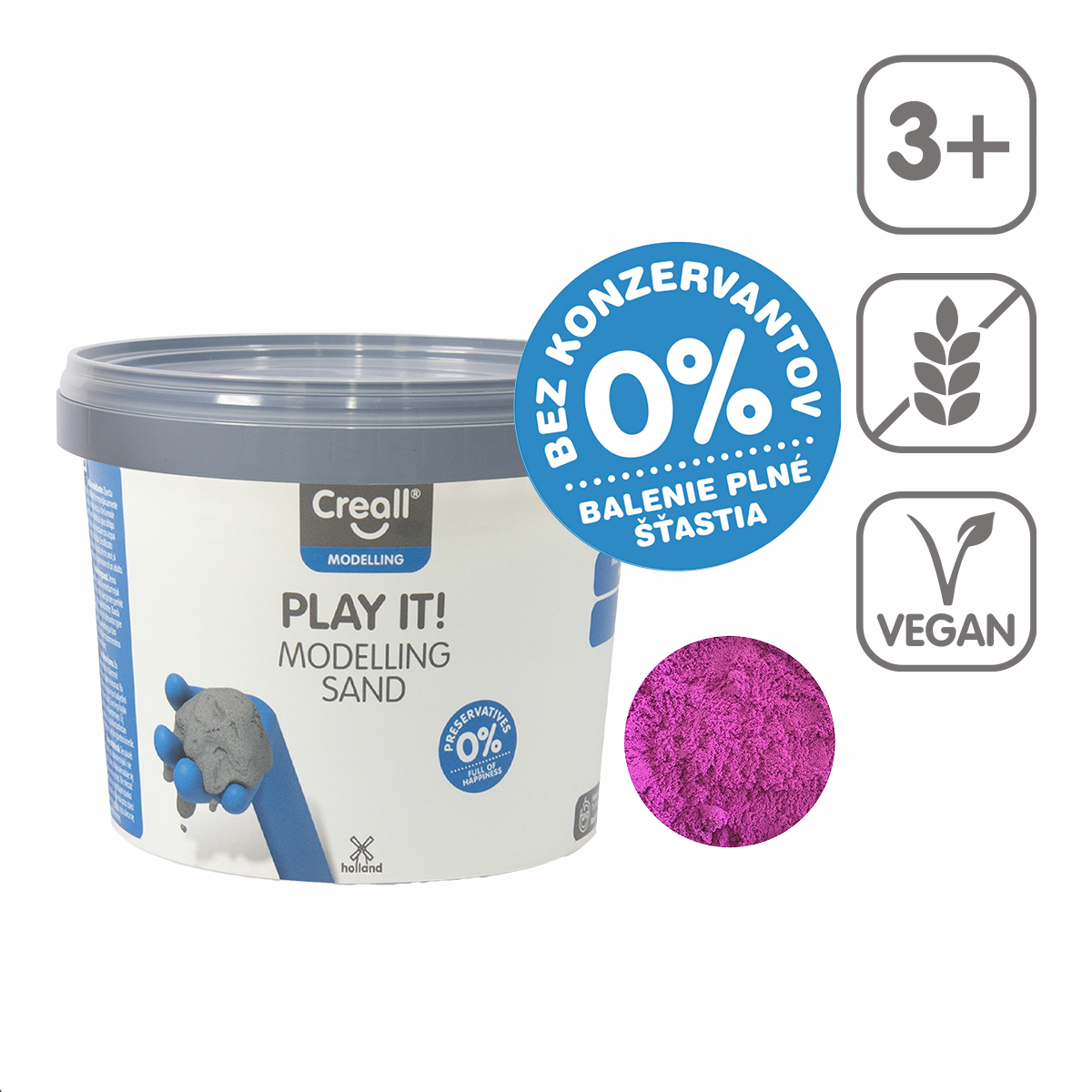 Modelovací piesok Creall Play it! 750 g v tégliku – fialový