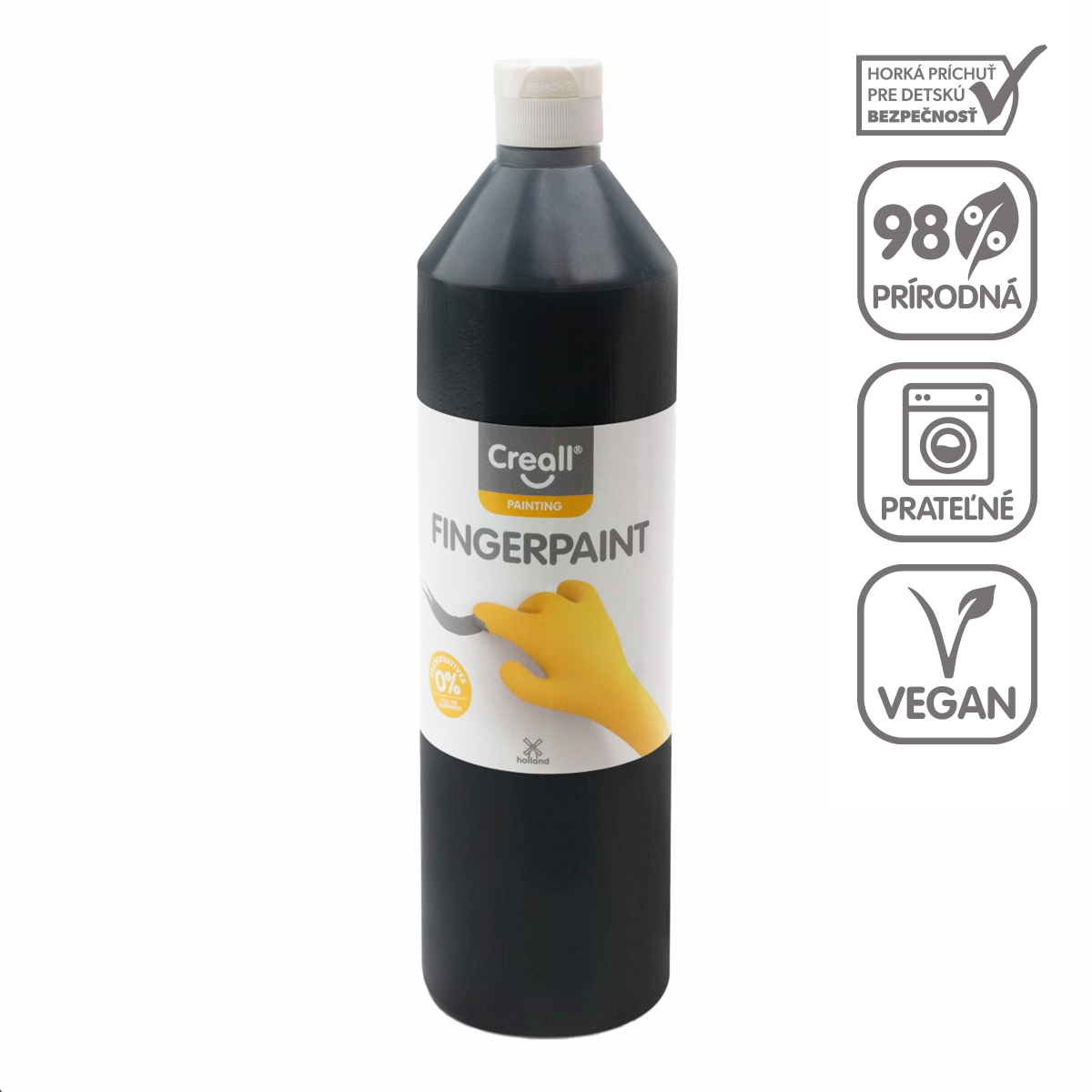 Prstová farba Creall - 750 ml – čierna