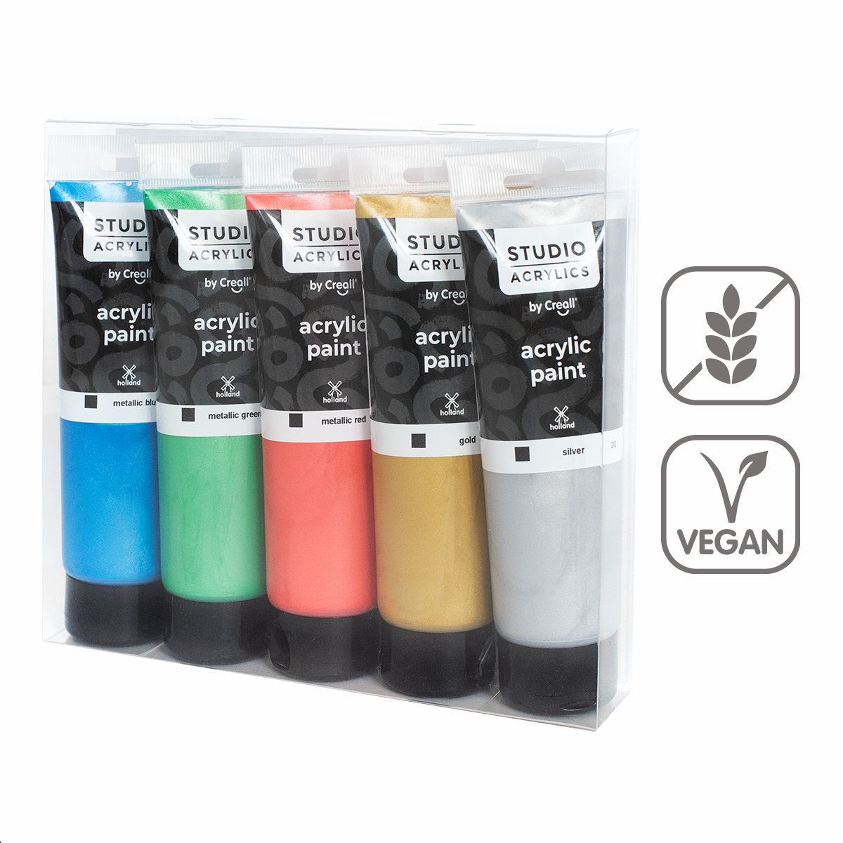 Creall súprava akrylových farieb Studio acrylics, 5 120 ml, mix – metalických ×