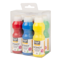Súprava temperových farieb s hubkou Creall Spongy – 6 × 70 ml