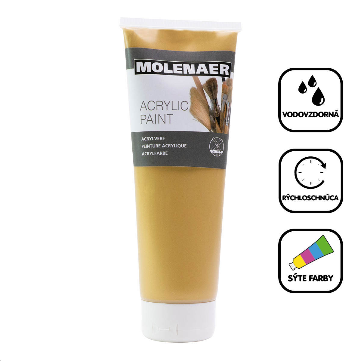 Akrylová farba Molenaer 250 ml – zlatá