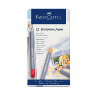 Akvarelové pastelky Goldfaber Aqua set 12 farieb / plechové puzdro